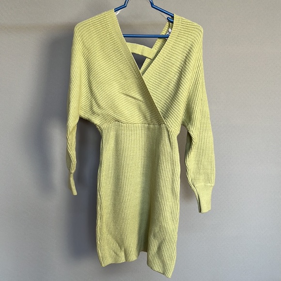 Princess Polly Green Wrap Sweater Dress - Picture 4 of 9